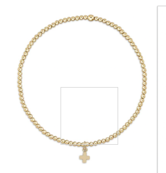 egirl Classic Gold 2mm Bead Bracelet - Signature Cross