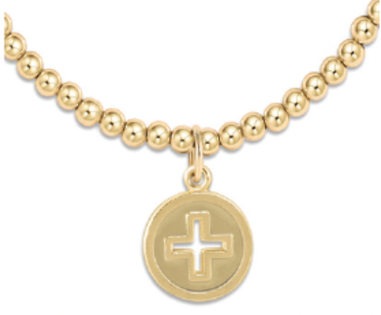 Classic Gold 3mm Bead Bracelet - Signature Cross Gold