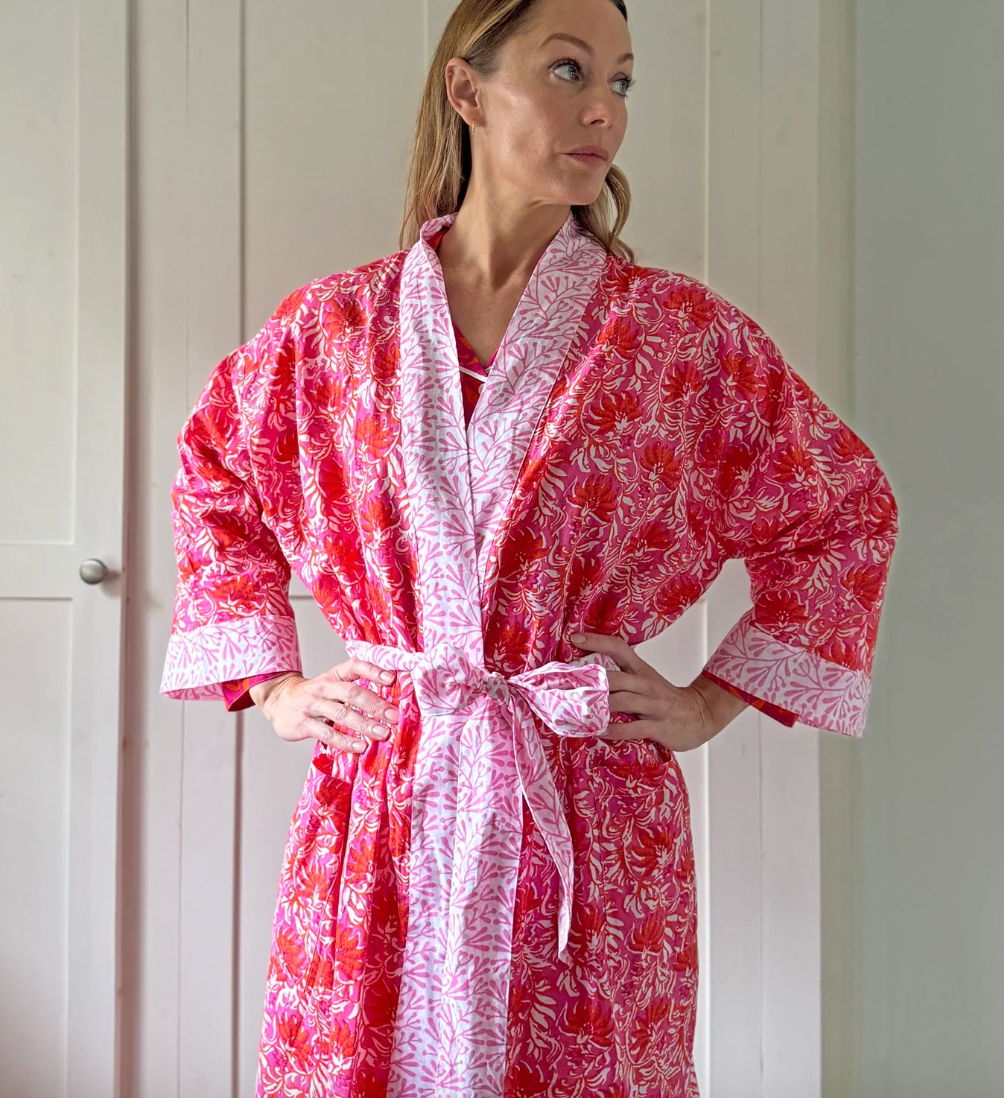 Long Cotton Kimono, Assorted Colors