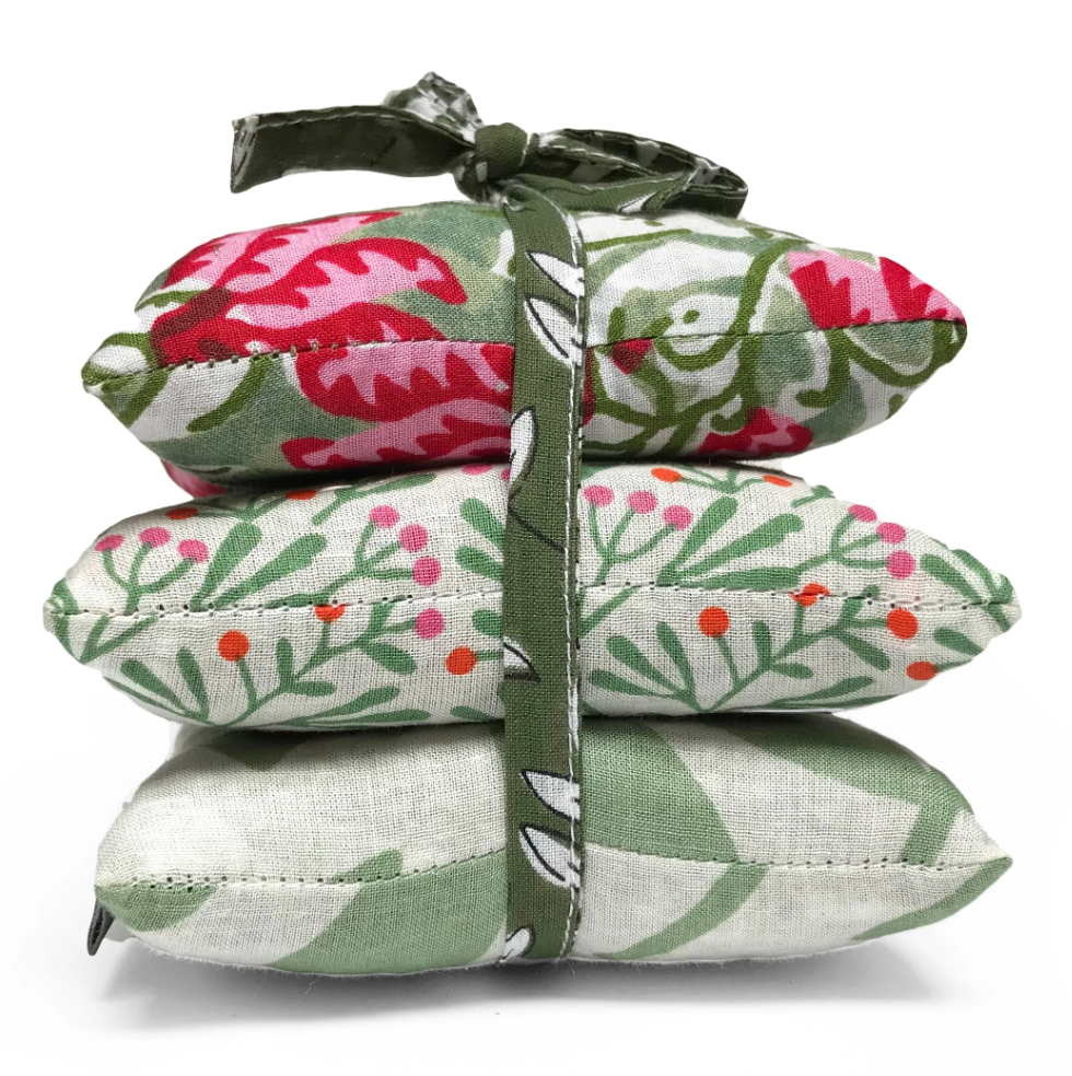 Stack of 3 Lavender Sachets, Assorted Colors