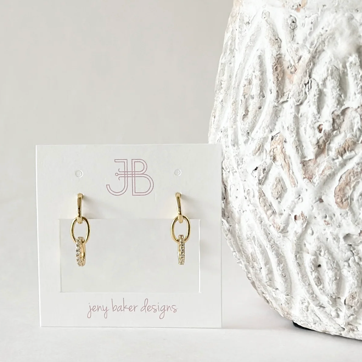 Cz Chain Loop Earrings