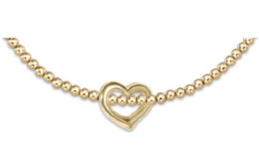 Classic Gold 2.5mm Bracelet - Love Gold Charm