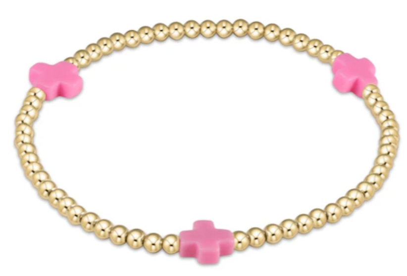 Signature Cross Gold Pattern Bead Bracelet, Assorted