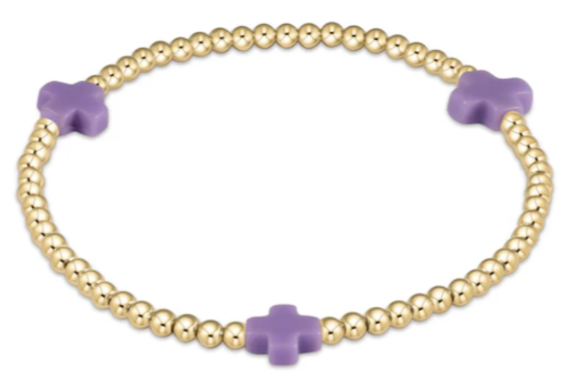 Signature Cross Gold Pattern Bead Bracelet, Assorted