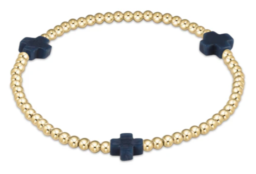 Signature Cross Gold Pattern Bead Bracelet, Assorted