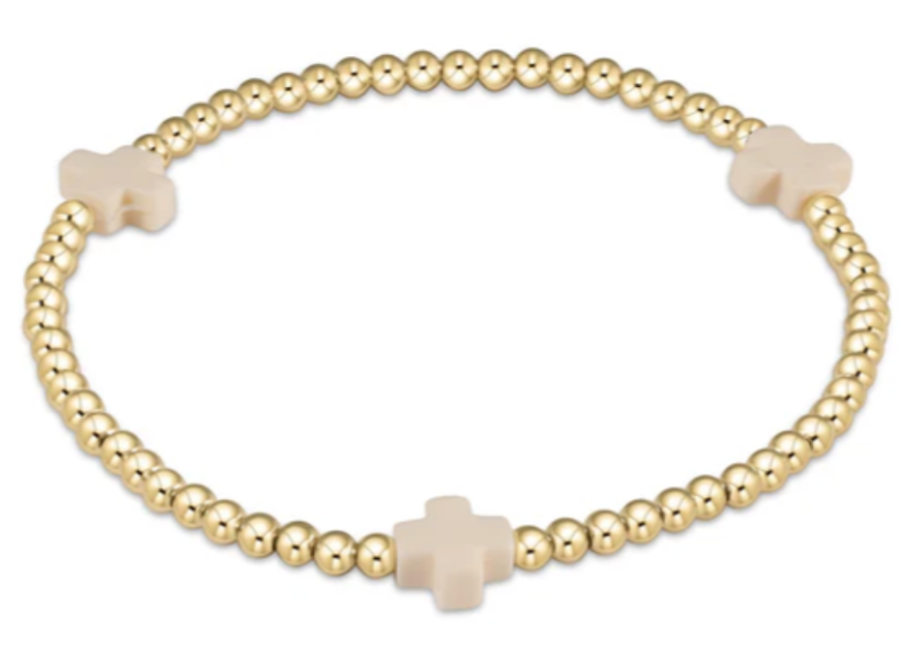 egirl Signature Cross 3mm Gold Bracelet, Assorted Colors