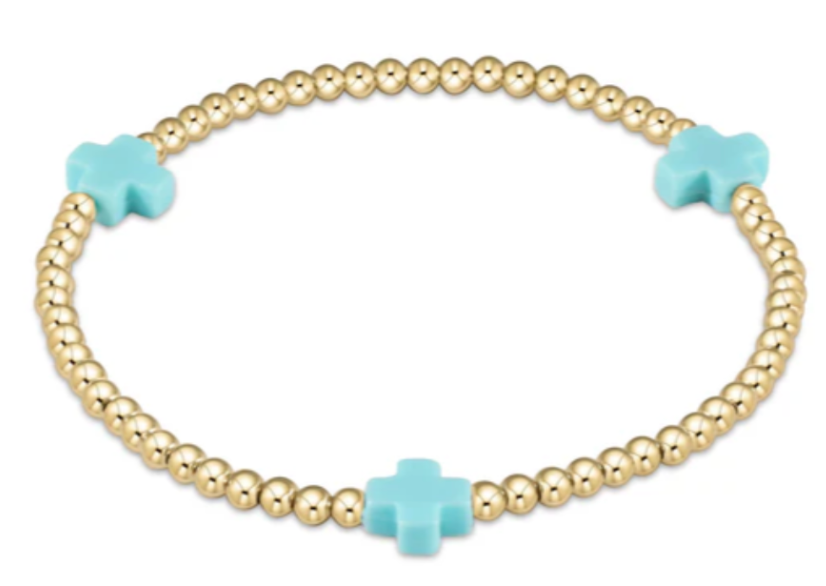 egirl Signature Cross 3mm Gold Bracelet, Assorted Colors