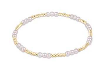 Classic Joy Pattern 4MM Bead Bracelet - Pearl