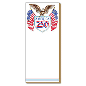 America 250 Logo with Bald Eagle & Flags Skinny Notepad
