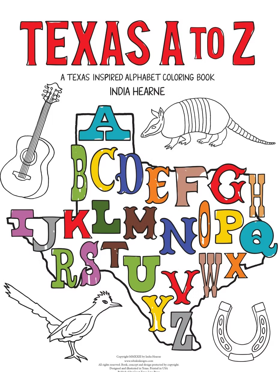 Texas A to Z: A Texas Inspired Alphabet Coloring Book