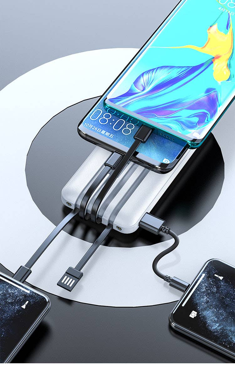 10,000 mAh Powerbanks with 3-in-1 Charging Cables