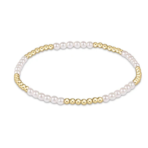 Classic Blissful Pattern 2.5mm Bead Bracelet - 3 Pearl