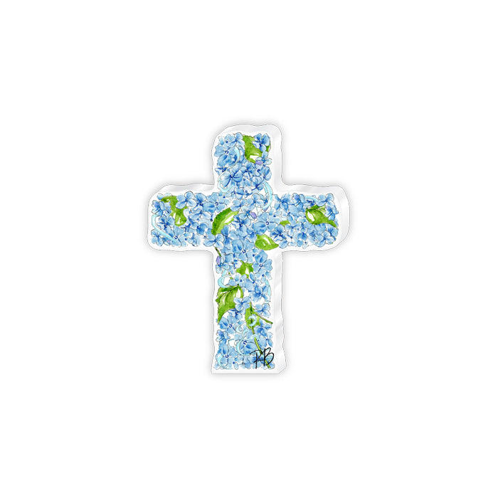 Handpainted Joy Floral Cross Small Acrylic Art, Assorted Colors