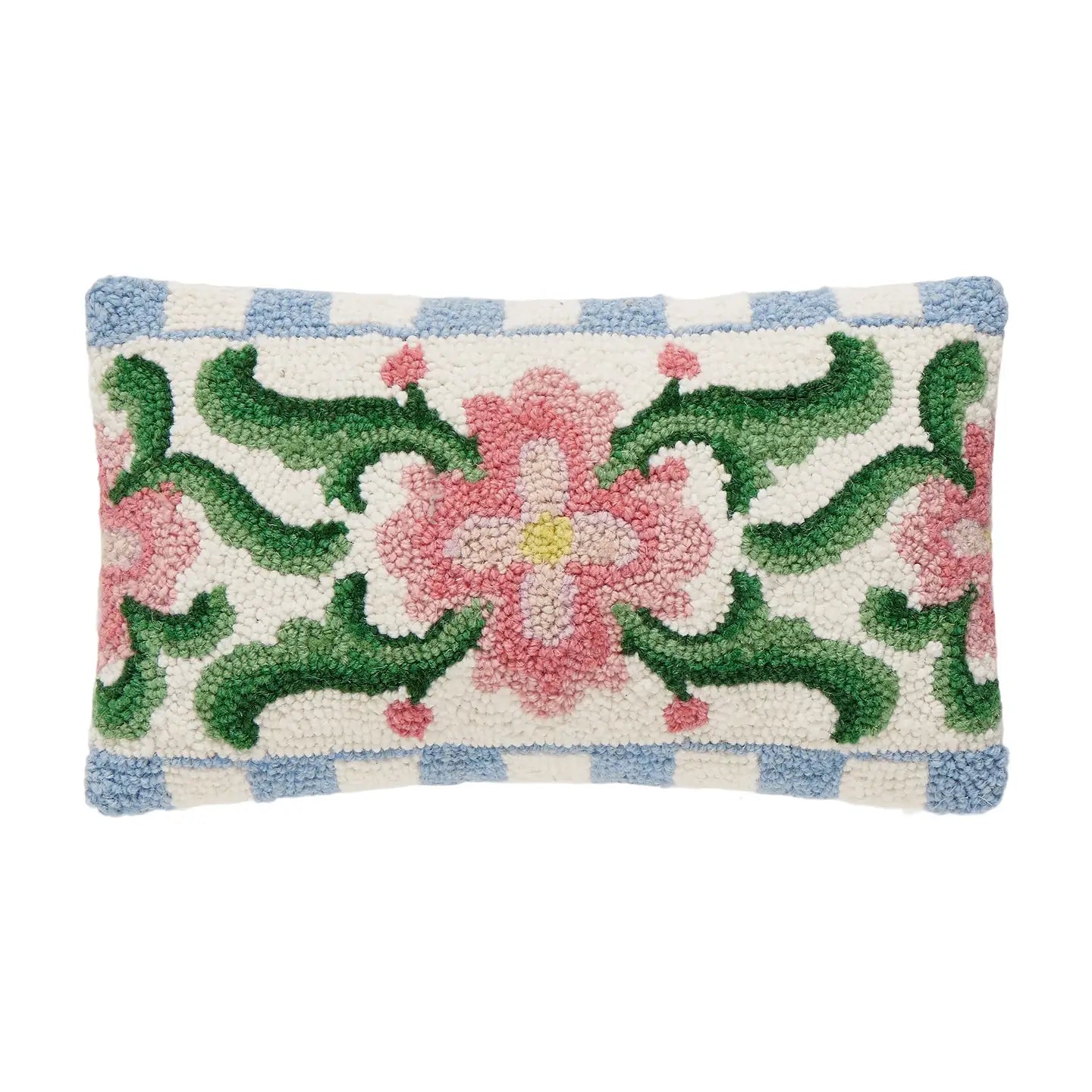 Vintage Floral Tile Lumber Hook Pillow