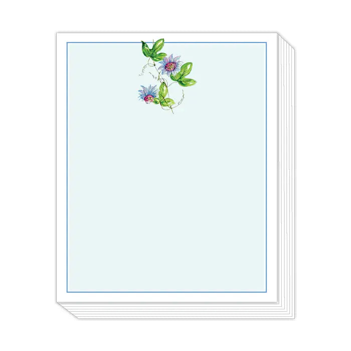 Blue Passion Flower Short Stack Notepad