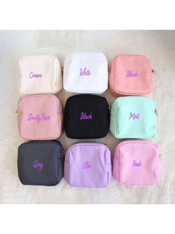 Small Nylon Pouch, Assorted Colors - Memory Lane Monograms