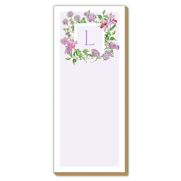 Botanical Monogram Luxe Skinny Pad, Assorted Letters