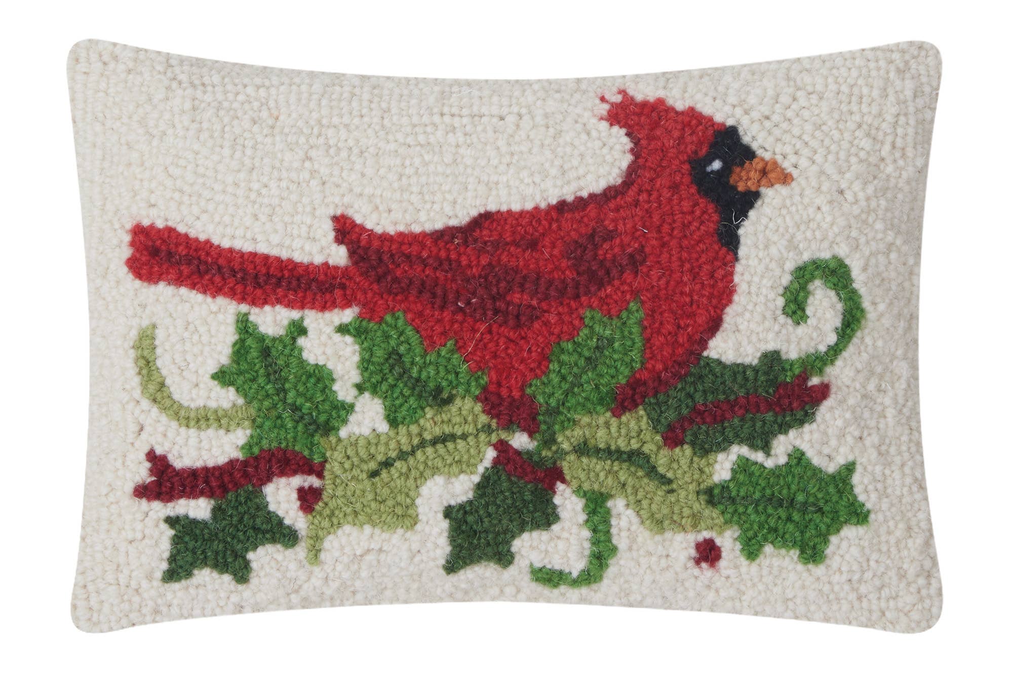 Holly Cardinal Hook Pillow