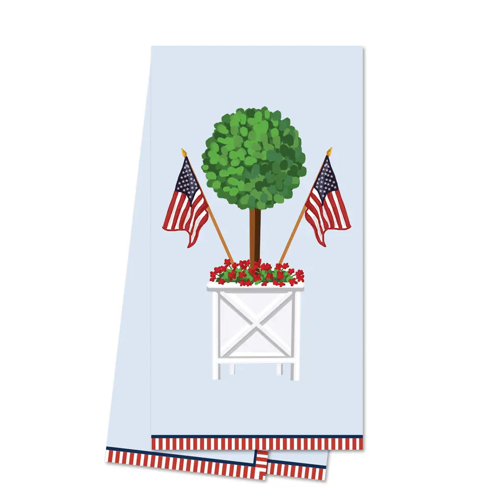 Patriotic Topiary Icon Tea Towel