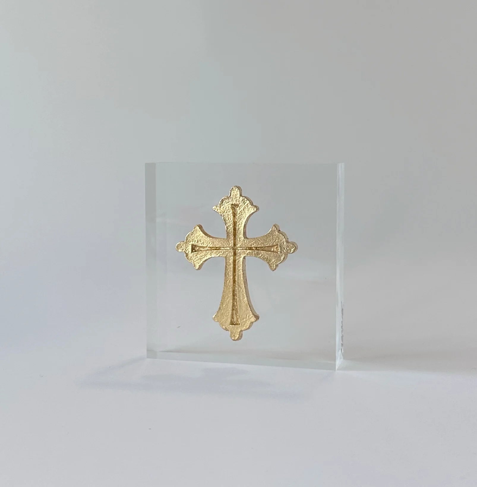 4x4 Acrylic Block - Cross Intaglio