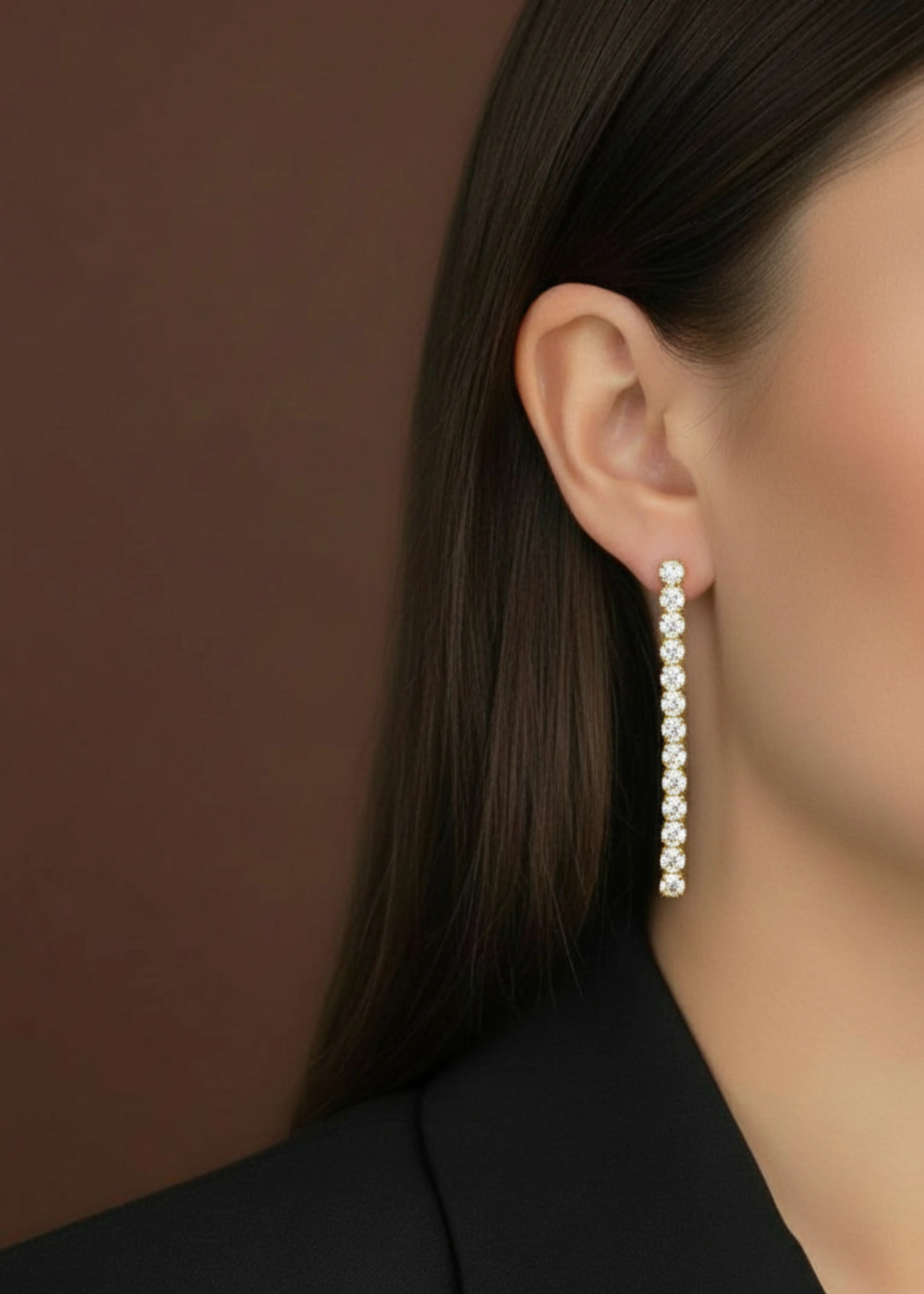 Linear Pave Statement Earrings