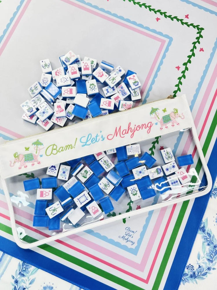 Mahjong Clear Bag - Embroidered