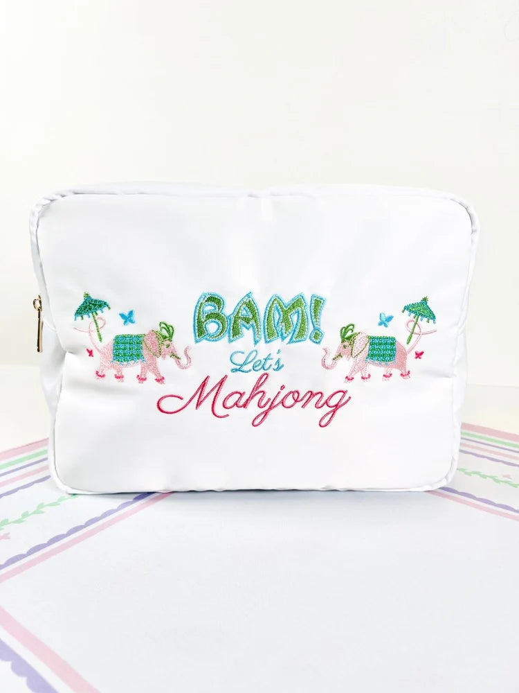 Mahjong Embroidered Tile Bag