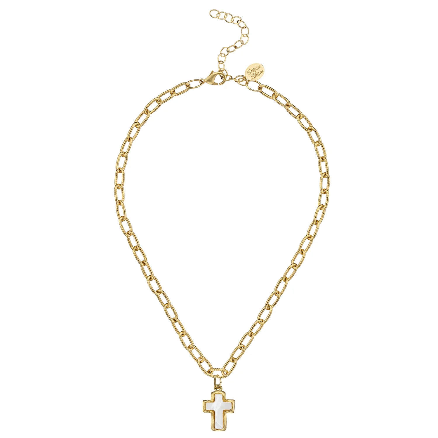 Mother of Pearl Cross Necklace