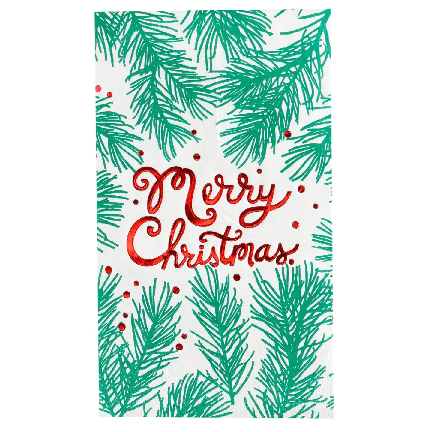 Pine Bough Merry Christmas Guest Towel