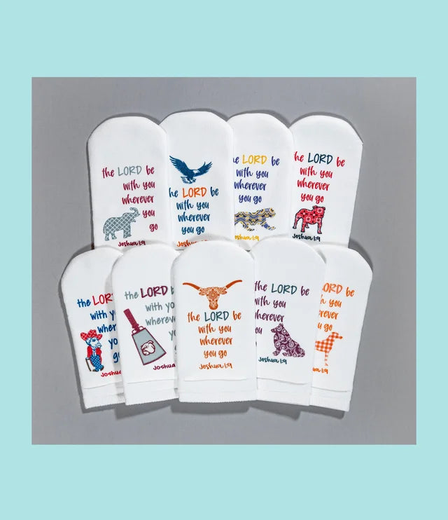 Standing on the Word Socks Team Mascot with verse: Joshua 1:9 Lord be with you