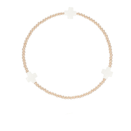 Signature Cross Gold Pattern Bead Bracelet, Assorted