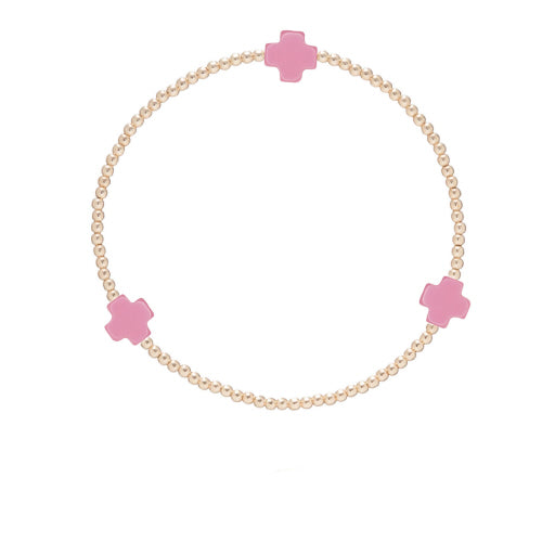 Signature Cross Gold Pattern Bead Bracelet, Assorted