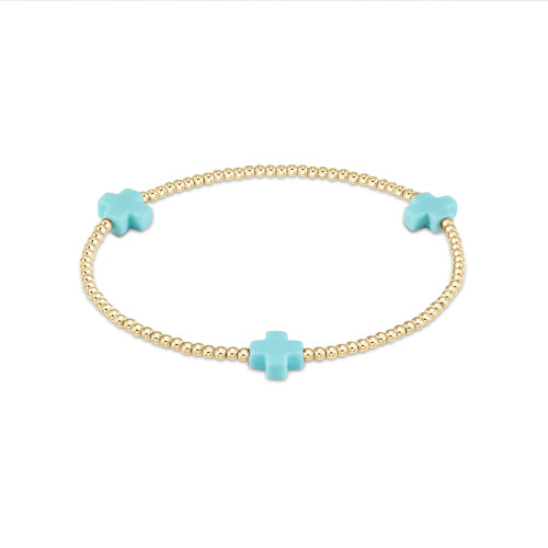 Signature Cross Gold Pattern Bead Bracelet, Assorted