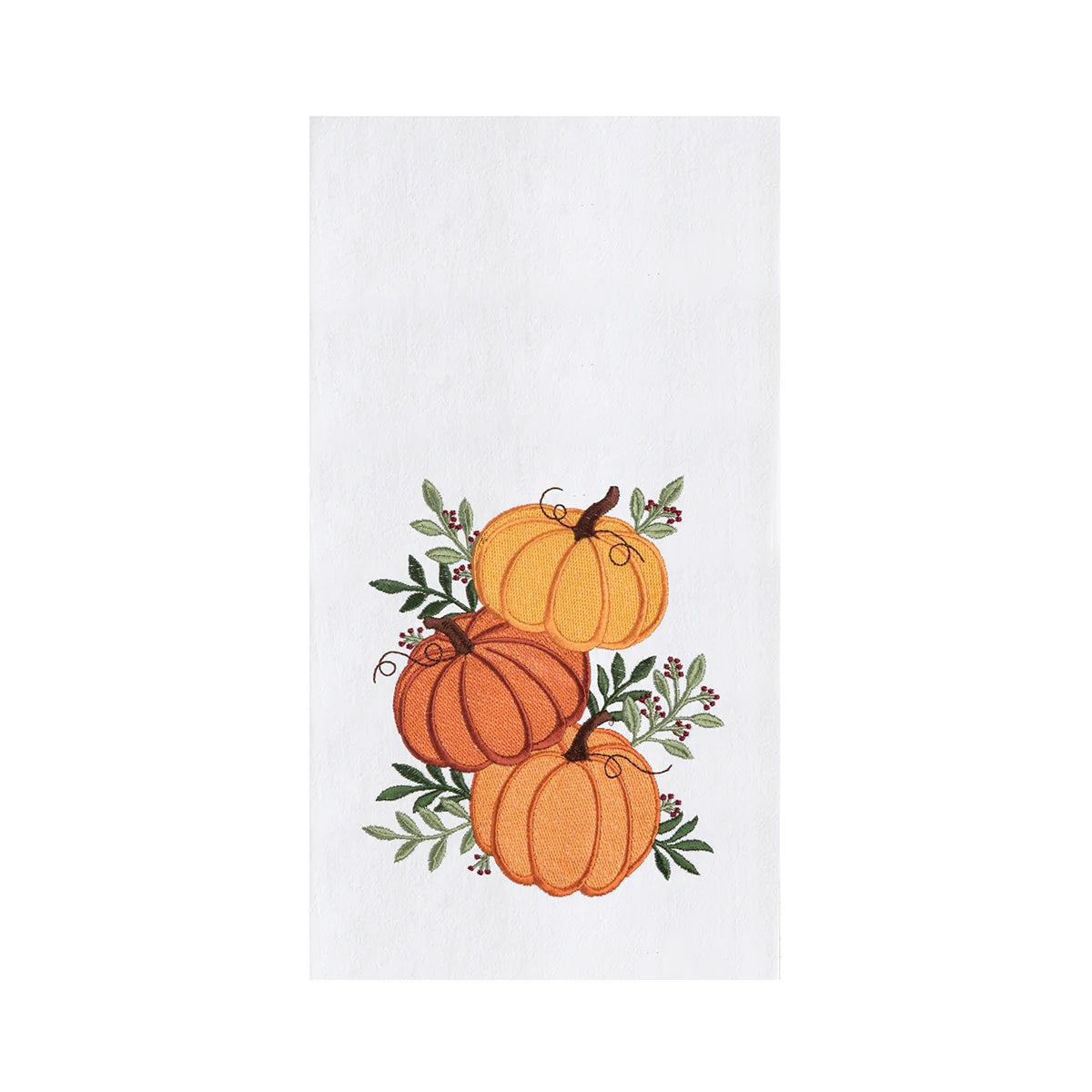 Stacked Pumpkin Flour Sack Kitchen Towel