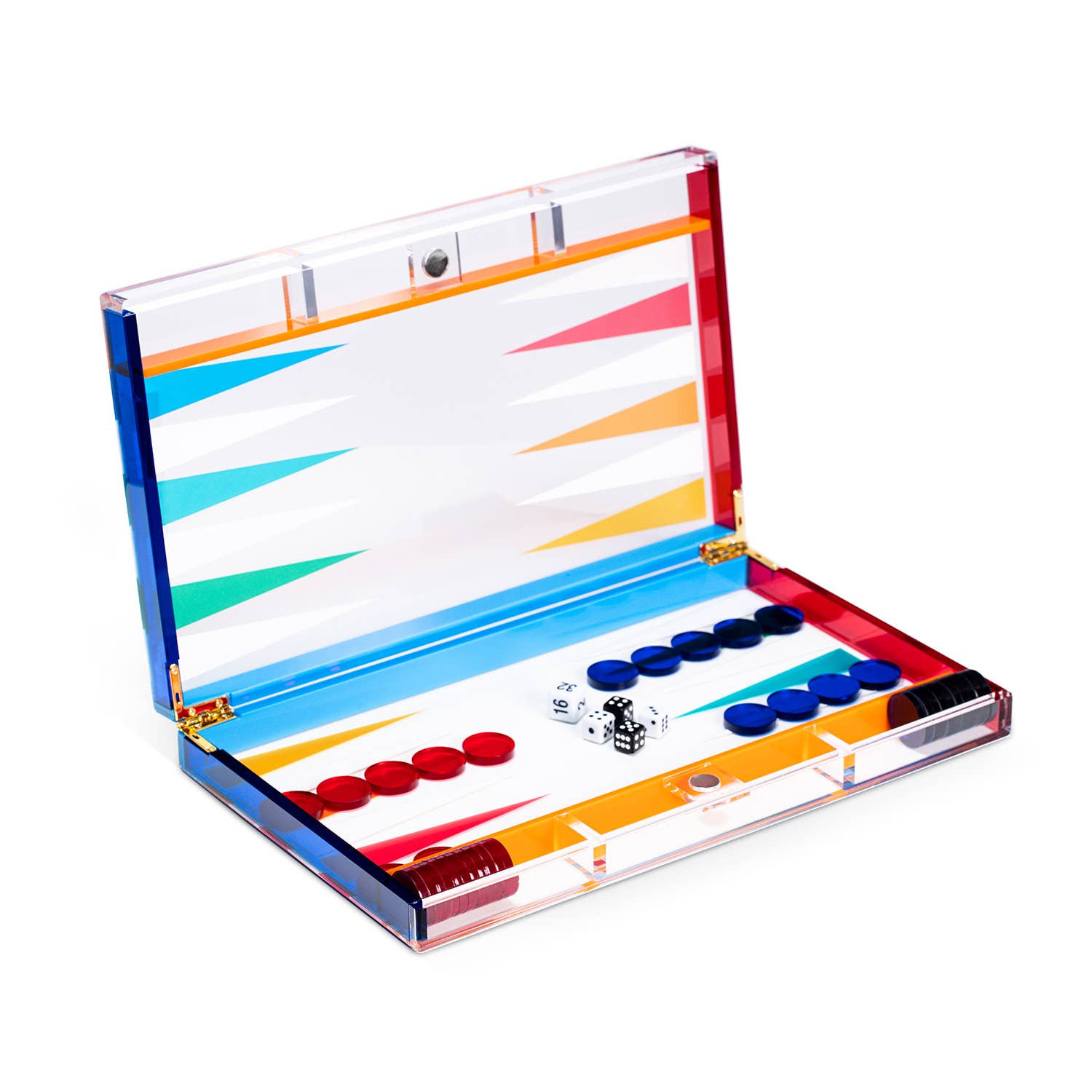 Acrylic Backgammon Set- MultiColor