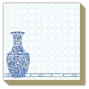 Handpainted Blue Chinoiserie Vase Luxe Notepad