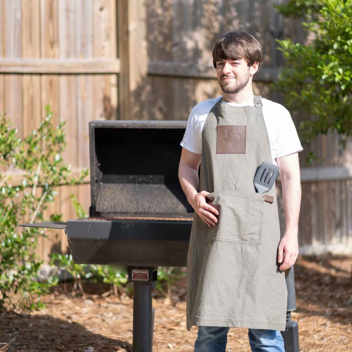 Texas Leather Embossed Apron