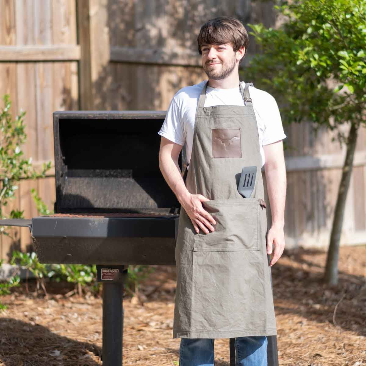 Longhorn Leather Embossed Apron