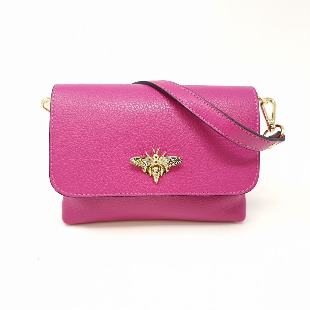 Leather Bee Crossbody