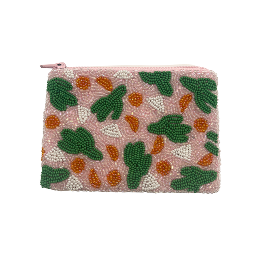 Cactus Beaded Coin Pouch