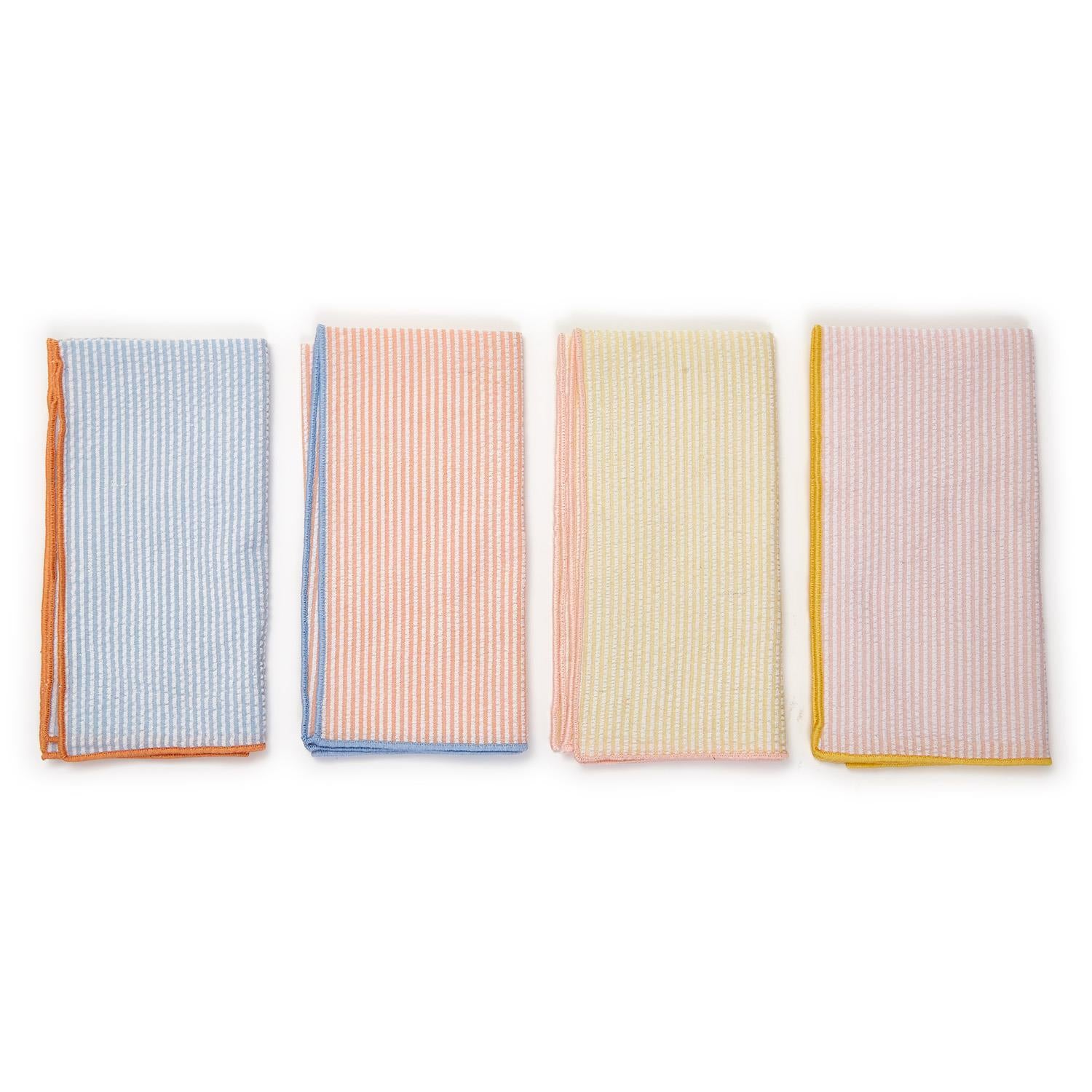 Pretty Pastels S/4 Napkins with Contrasting Stitching (Includes 4 Colors)