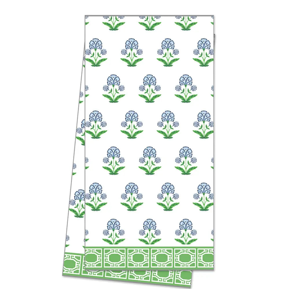 Floral Block Print Tea Towel