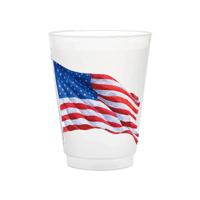 American Flag Frosted Cups