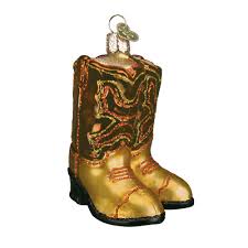 Brown Pair of Cowboy Boots Ornament