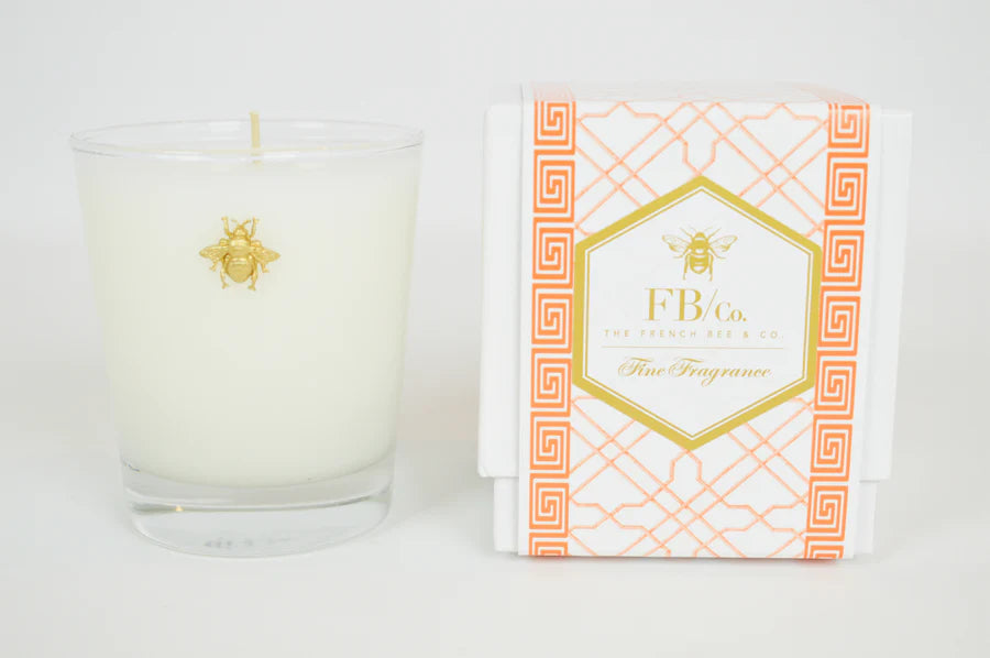 Candle with Gold Bee in Orange - Chinoiserie Scent