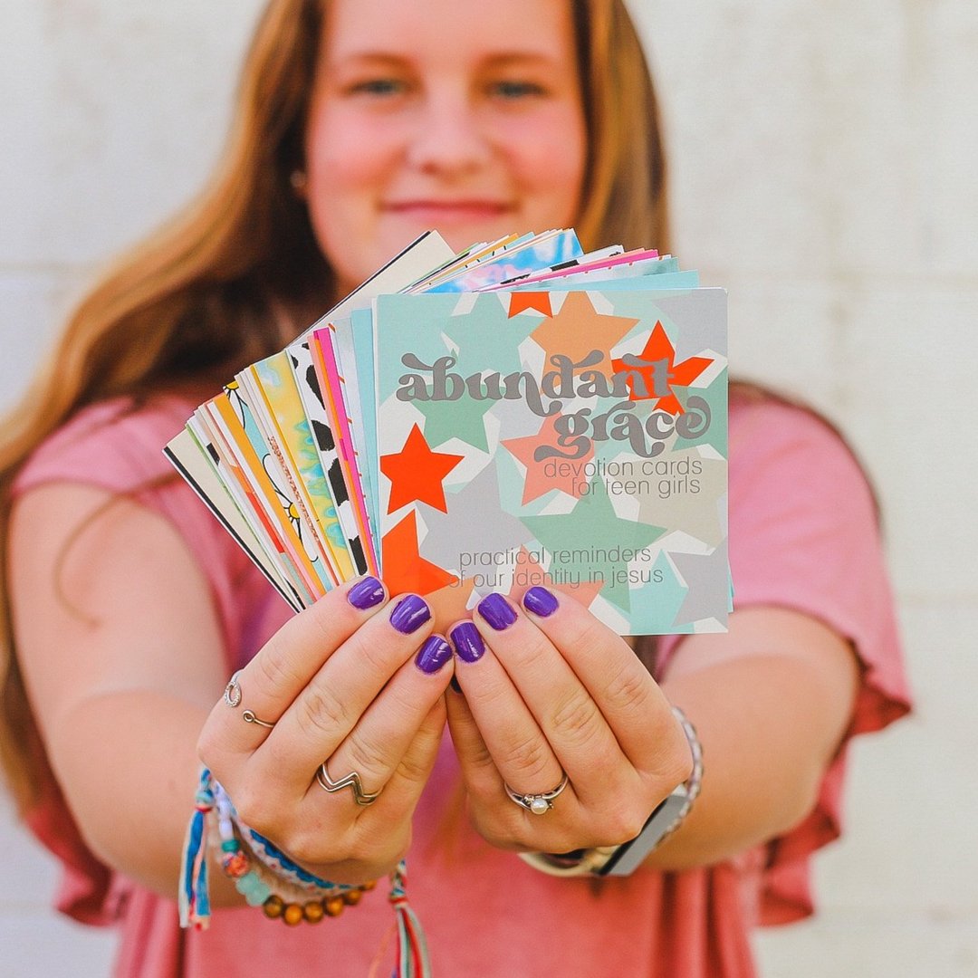 Abundant Grace Devotional Cards - Teen Girls (with acrylic stand)