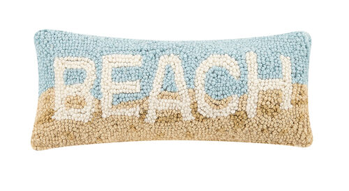 BEACH Hooked Pillow