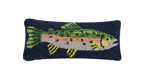 TROUT Hooked Pillow