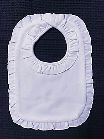 White Knit Ruffle Bib