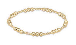 Classic Joy Pattern Bead Bracelet - Gold